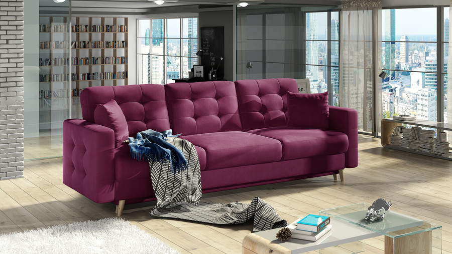 tkanina Matt Velvet 68 Sofa rozkładana pikowana ASGARD 3F - tkanina Matt Velvet 68