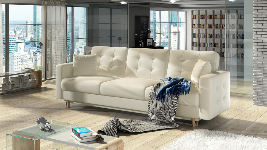 ekoskóra Soft 33 Sofa rozkładana pikowana ASGARD 3F - ekoskóra Soft 33