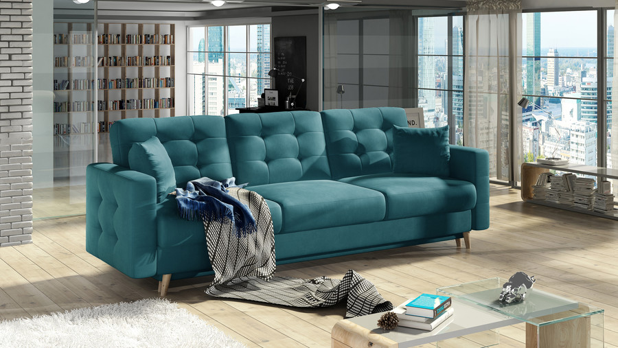 tkanina Matt Velvet 75 Sofa rozkładana pikowana ASGARD 3F - tkanina Matt Velvet 75