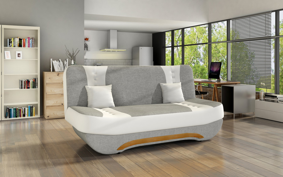 tkanina Sawana 21/ ekoskóra Soft 17 Sofa rozkładana EWA II - tkanina Sawana 21/ ekoskóra Soft 17