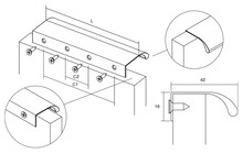 Uchwyty Uchwyt listwowy ONA 0372 - czarny szczotkowany / rozstaw 1440 mm - Viefe