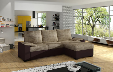 Narożnik rozkładany LUSSO - tkanina Berlin 03/ekoskóra Soft 66
