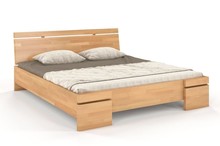 Łóżko drewniane bukowe ze skrzynią na pościel SPARTA Maxi&ST 120x200 - naturalny