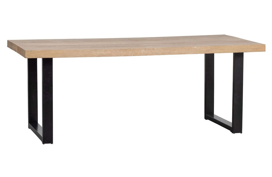 Stół TABLO noga U 180x90 - bielone drewno mango