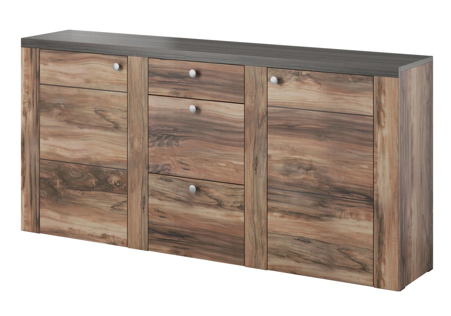 Komoda 2-drzwiowa z szufladami LARONA 25 - orzech satin/touchwood