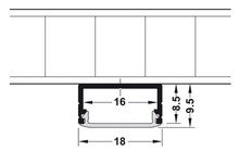 Oświetlenie LED Profil nawierzchniowy LOOX 2190 - aluminium/biały / wys. 8,5 mm / dł. 250 cm - Häfele