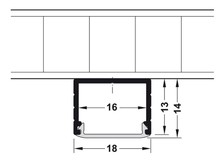 Oświetlenie LED Profil nawierzchniowy LOOX 2191 - aluminium/biały / wys. 13 mm / dł. 250 cm - Häfele