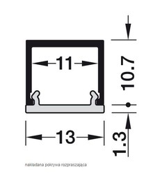 Oświetlenie LED Profil nawierzchniowy LOOX5 2101 do taśm LED 8 mm - aluminium/biały / dł. 300 cm - Häfele