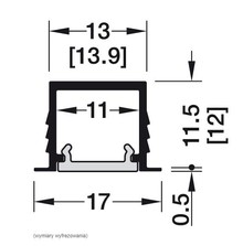 Oświetlenie Led Loox Häfele Profil wpuszczany LOOX5 1103 do taśm LED 8 mm - aluminium/biały / gł. 12 mm / dł. 300 cm - Häfele