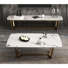 Stolik kawowy WHITE CARRERA GOLD - biały/złoty