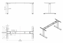 Stelaże do biurka Stelaż biurka z elektryczną regulacją wysokości FUTURO 62.5-127.5 cm - biały - Rejs