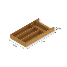 Organizacja szuflad Drewniany wkład na sztućce 26x47.2 cm - dąb lakier matowy - Rejs