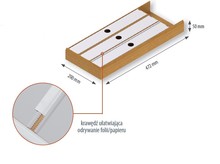 Organizery kuchenne Drewniany wkład na folie 20x47.2 cm - dąb lakier matowy - Rejs