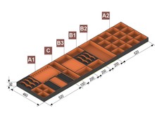 Organizacja szuflad Wkład szufladowy na akcesoria A2 52x46 cm - biały/czarny - Rejs