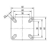 Kółka Kółko obrotowe AGILA - obudowa z blachy stalowej / fi 50 mm / z hamulcem - Tente