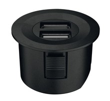 Oświetlenie Led Loox Häfele Podwójne gniazdo USB LOOX ESC 2001 modułowe - czarny mat / 12 V - Häfele