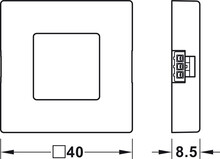 Oświetlenie LED Kwadratowy przełącznik sensorowy do drzwi LOOX modułowy - srebrny - Häfele