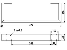 Nóżki Noga meblowa NS39 Czarny Mat H=120 mm Szerokość 370 mm - Gamet