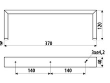 Nóżki Noga meblowa NS40 Czarny Mat H=120 mm Szerokość 370 mm - Gamet