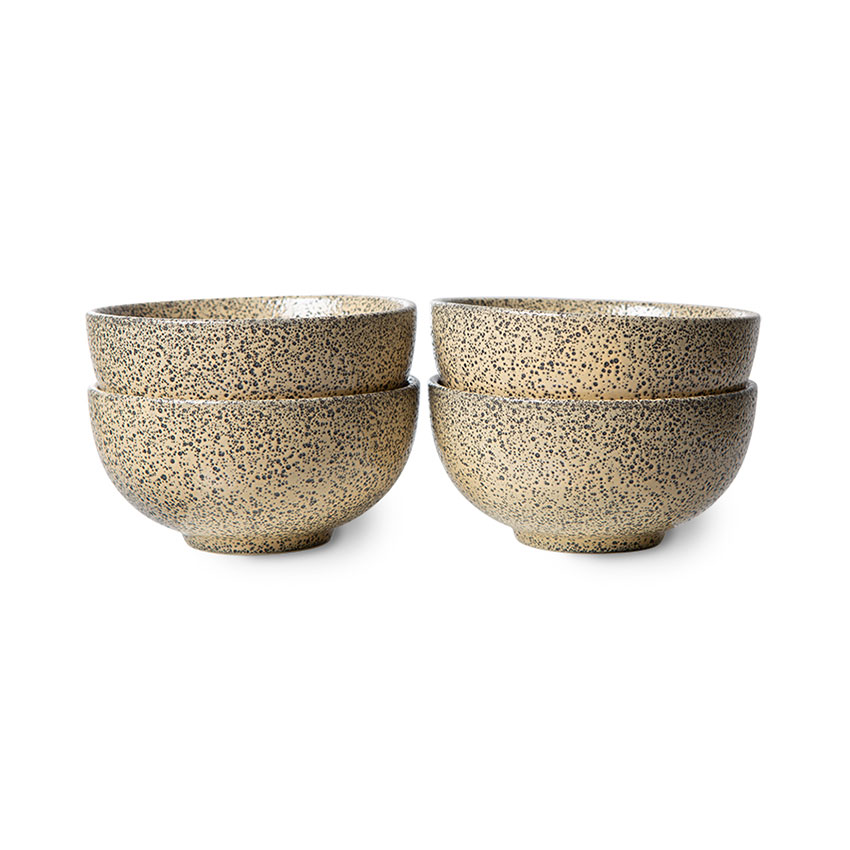 Zestaw 4 ceramicznych miseczek GRADIENT - brzoskwiniowy