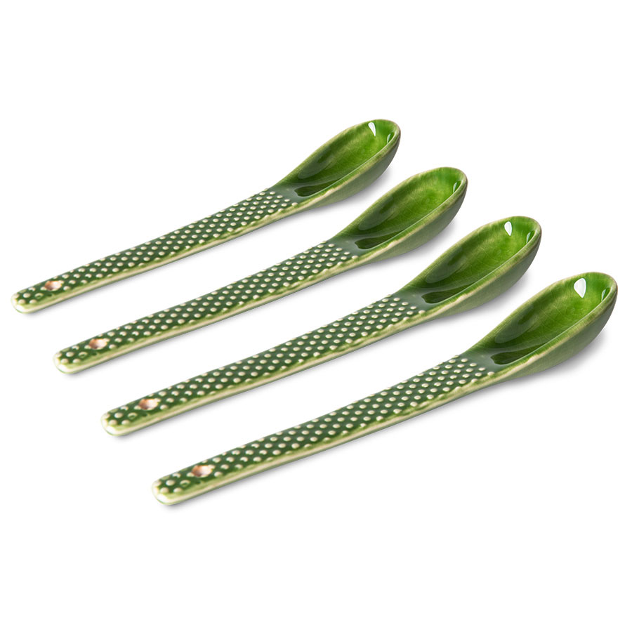Zestaw 4 ceramicznych łyżeczek EMERALDS - zielony