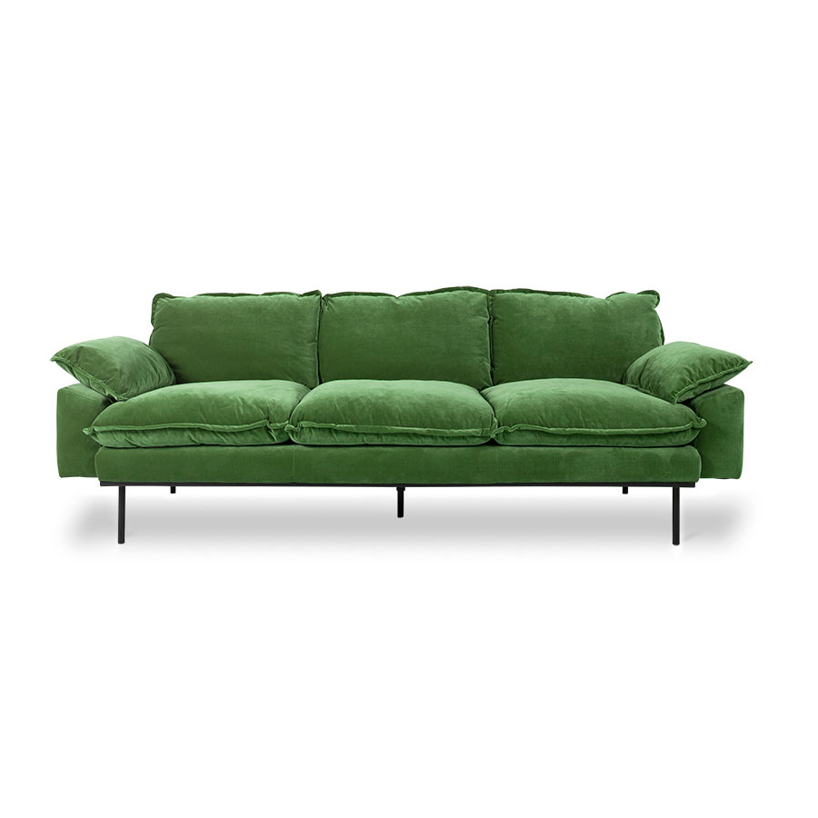 Sofa 3-osobowa RETRO - royal velvet zielony