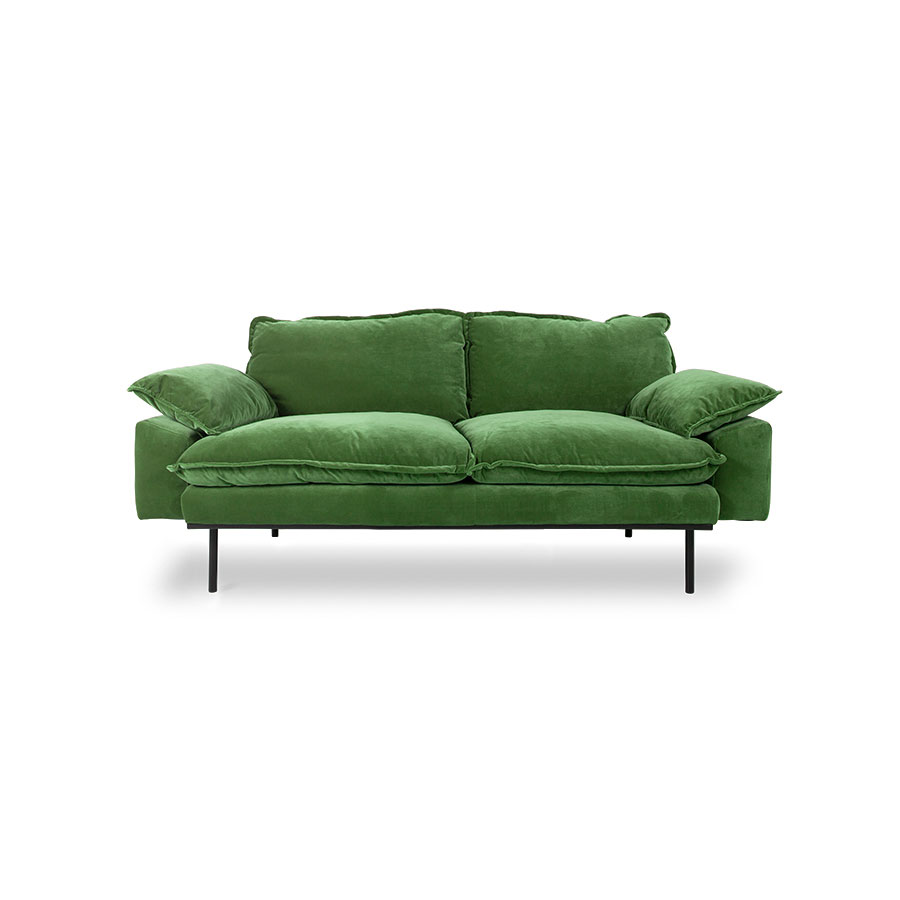 Sofa 2-osobowa RETRO - royal velvet zielony