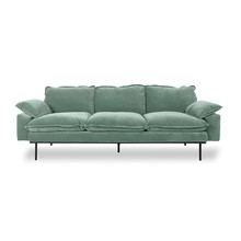 Sofa 3-osobowa RETRO - velvet miętowy