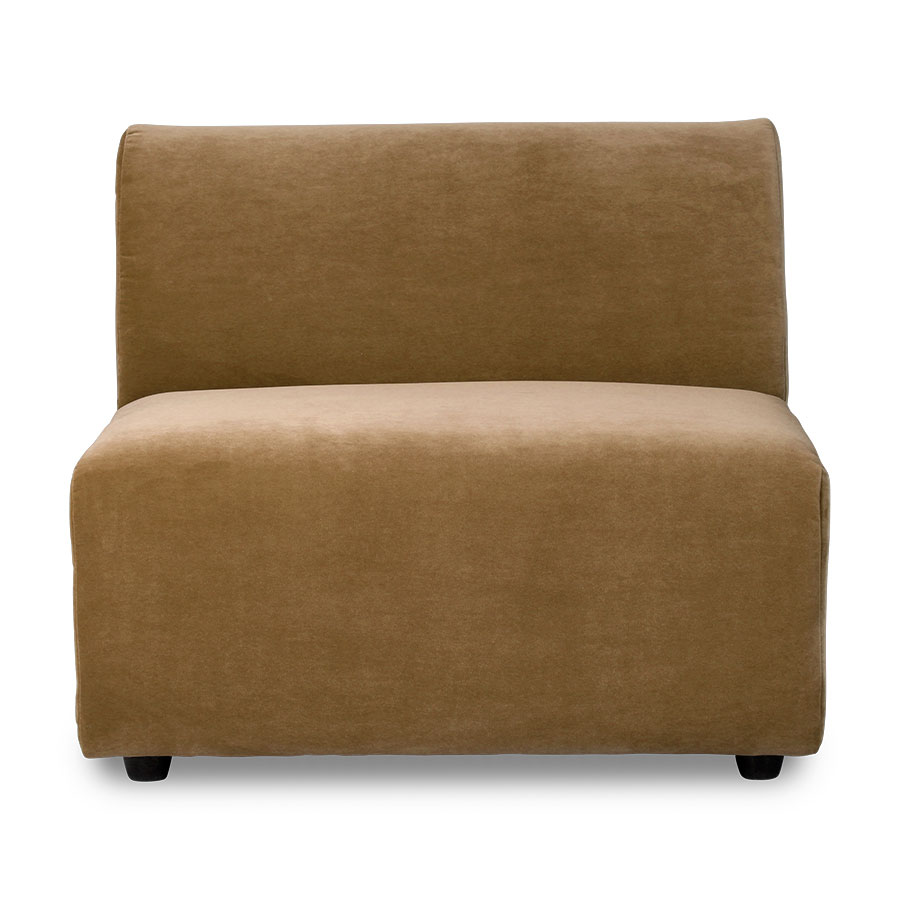 Sofa JAX: element środkowy - velvet musztardowy