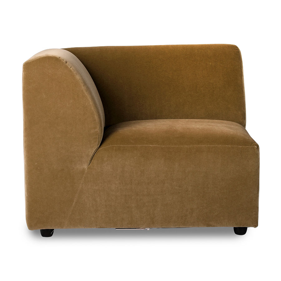 Sofa JAX: element lewy - velvet musztardowy