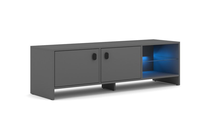 Szafka RTV DUO LE z oświetleniem LED - szary mat