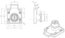 Zamki Zamek kwadratowy Siso X-850 - niklowany / fi 19 mm / klucz chowany - Siso