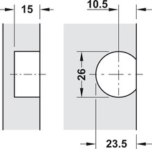 Zawiasy Zawias do klap drewnianych Hafele z regulacją / gr. płyty 18 mm / 90° - Häfele