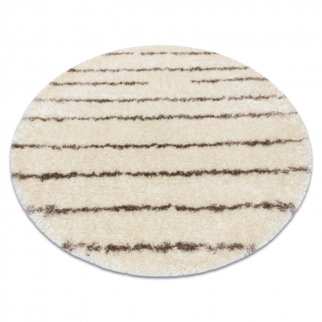 Dywan okrągły STRIPES - krem / beż