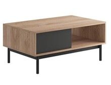 Ława z szufladą NERO - jackson hickory/grafit