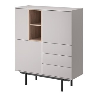 Komoda 3-drzwiowa z szufladami SAPIA - szary