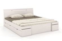 Łóżko drewniane bukowe z szufladami SPARTA Maxi&DR 200x200 - biały