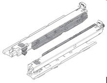 Prowadnice do szuflad Prowadnica z hamulcem MOVENTO BLUMOTION SU 760H SU / dł. 40 cm / wysuw 100% / montaż do dna - Blum