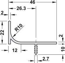Uchwyty Listwa korytkowa pionowa HAFELE 126.37.323 - czarny mat / 2500 mm - Häfele