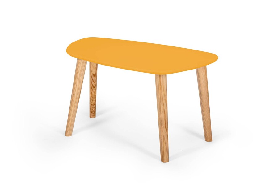 Stolik kawowy ENDOCARP 68x41x40 cm - żółty