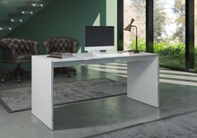 Biurko minimalistyczne INFINITY Biuro - jasnoszary połysk/chrom