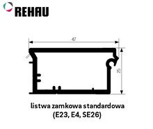 Żaluzje Listwa zamkowa E23 - jasny szary / dł. 250 cm - Rehau