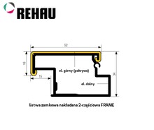 Żaluzje Listwa zamkowa FRAME górna (pokrywa) - jasny szary / dł. 250 cm - Rehau