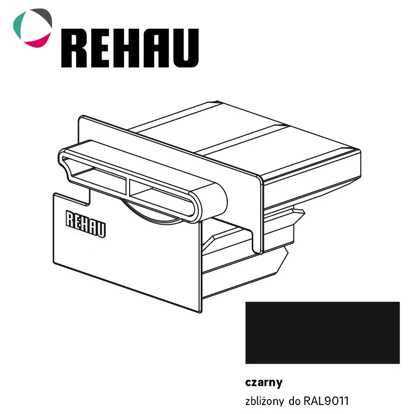 Ślizgacz listwy zamkowej nakładanej Rehau - czarny