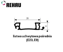 Żaluzje Listwa uchwytowa pośrednia E23, E9 - aluminium / dł. 250 cm - Rehau