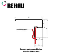 Żaluzje Listwa maskująca nakładana METALLIC-LINE FRAME - aluminium / dł. 250 cm - Rehau