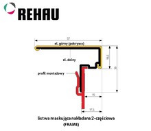 Żaluzje Profil montażowy METALLIC-LINE FRAME do listwy maskującej nakładanej  - Rehau