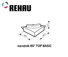 Żaluzje Narożnik 90° TOP BASIC - czarny / wys. 13 mm  - Rehau