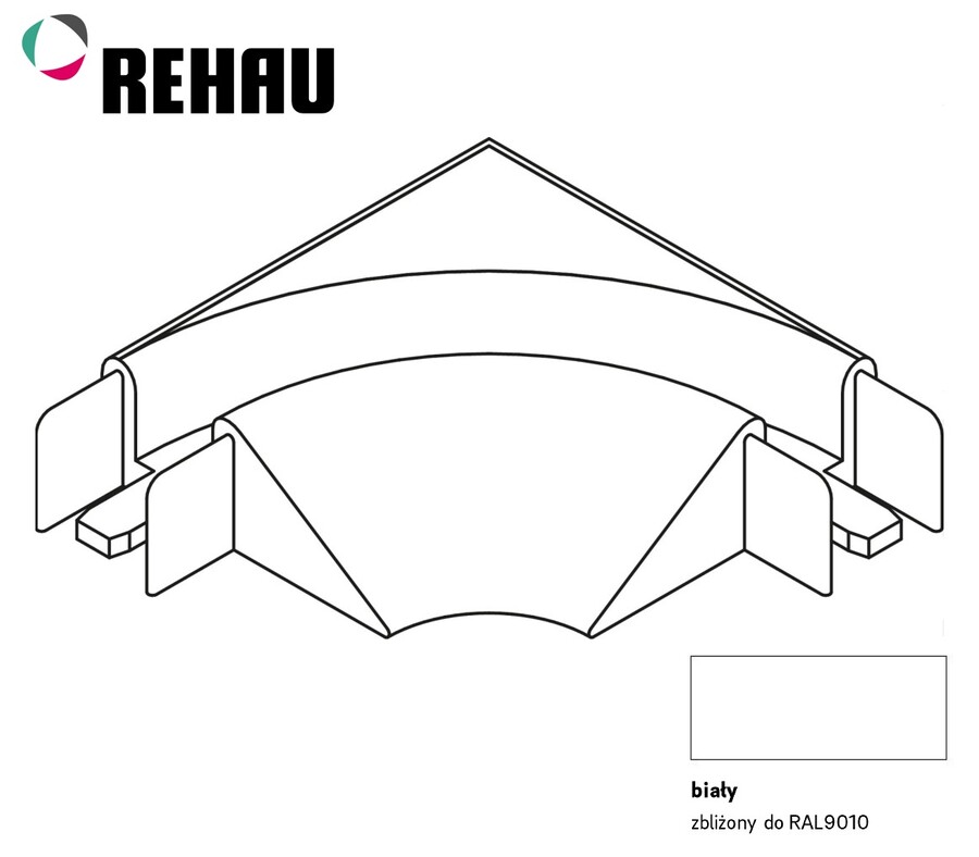 Narożnik 90° TOP BASIC - biały alpejski / wys. 13 mm 