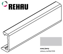 Żaluzje Pokrywa do prowadnicy TOP - jasny szary / dł. 250 cm - Rehau